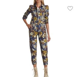 MOTHER DENIM Puffy Wrapper Floral Jumpsuit